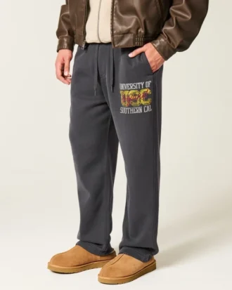 Pantalones de chándal holgados con estampado gráfico de los Trojans de la Universidad del Sur de California
