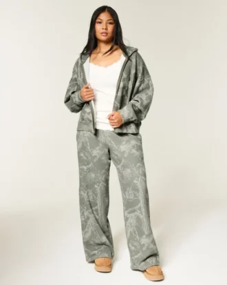 Pantalones de chándal holgados Olive Camo