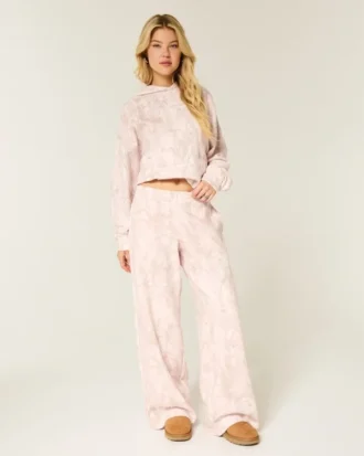 Pantalones de chándal holgados rosa camuflaje