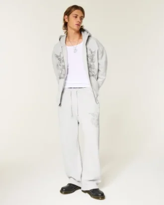 Pantalones de chándal superholgados con estampado de ángel