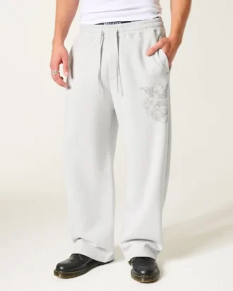 Pantalones de chándal superholgados con estampado de ángel