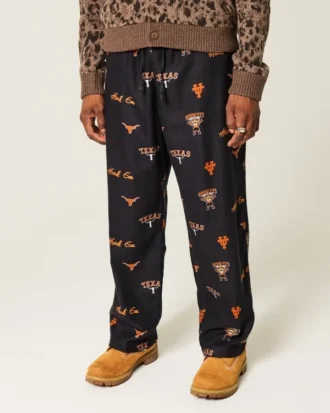 Pantalones de franela con estampado Longhorns de la Universidad de Texas en Austin