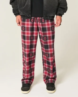 Pantalones de franela con gráfico de los Buckeyes de la Universidad Estatal de Ohio