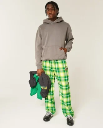 Pantalones de franela con gráfico de los Ducks de la Universidad de Oregón