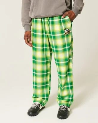 Pantalones de franela con gráfico de los Ducks de la Universidad de Oregón