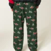 Pantalones de pijama de franela con estampado de coche