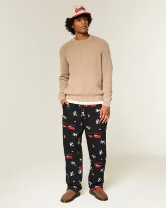 Pantalones de pijama de franela con estampado de Tom y Jerry