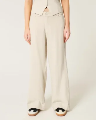 Pantalones de talle bajo y pierna ancha Hollister Livvy