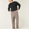 Pantalones holgados con cintura elástica de mezcla de lino