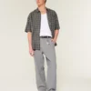 Pantalones holgados con cintura elástica de mezcla de lino