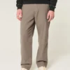Pantalones holgados con cintura elástica de mezcla de lino