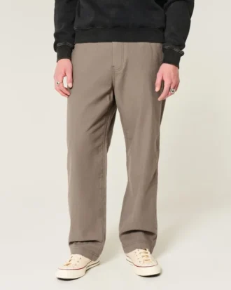 Pantalones holgados con cintura elástica de mezcla de lino