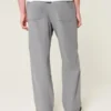 Pantalones holgados con cintura elástica de mezcla de lino