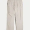 Pantalones holgados con cintura elástica de mezcla de lino
