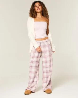 Pantalones holgados de franela