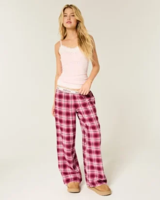 Pantalones holgados de franela