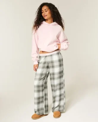 Pantalones holgados de franela
