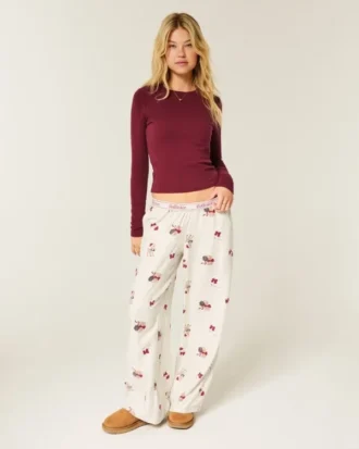 Pantalones holgados de franela