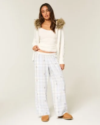 Pantalones holgados de franela