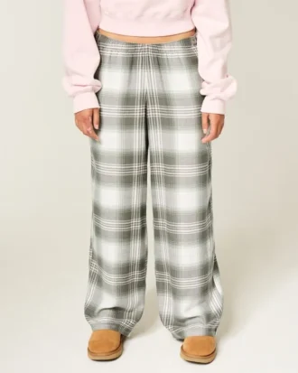 Pantalones holgados de franela
