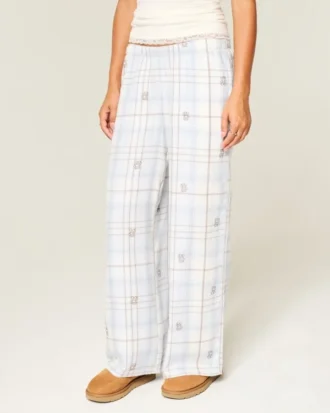 Pantalones holgados de franela