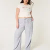 Pantalones holgados de mezcla de lino