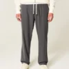 Pantalones holgados de mezcla de lino