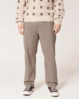 Pantalones holgados de mezcla de lino