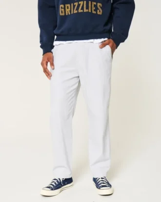 Pantalones holgados de mezcla de lino