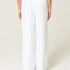 Pantalones holgados de mezcla de lino