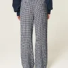 Pantalones holgados de mezcla de lino