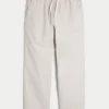 Pantalones holgados de mezcla de lino