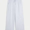 Pantalones holgados de mezcla de lino