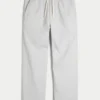 Pantalones holgados de mezcla de lino