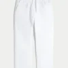 Pantalones holgados de mezcla de lino sin cremallera