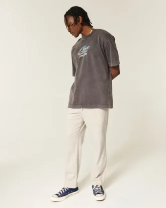 Pantalones holgados de seersucker