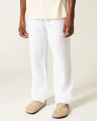 Pantalones holgados de seersucker