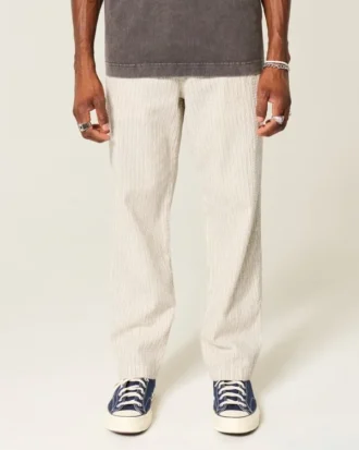 Pantalones holgados de seersucker