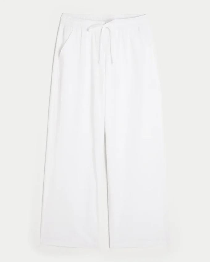 Pantalones holgados de seersucker