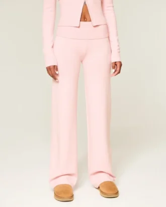 Pantalones rectos con vuelta de punto de Gilly Hicks