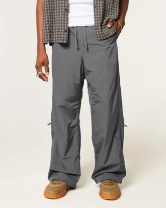 Pantalones superanchos de nailon