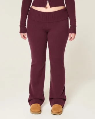 Pantalones tipo bootcut con cintura cruzada y tejido de punto de Gilly Hicks
