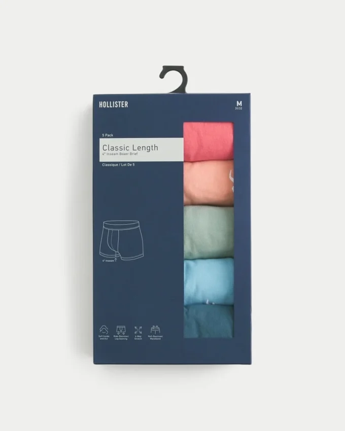 Paquete de 5 calzoncillos bóxer de longitud clásica