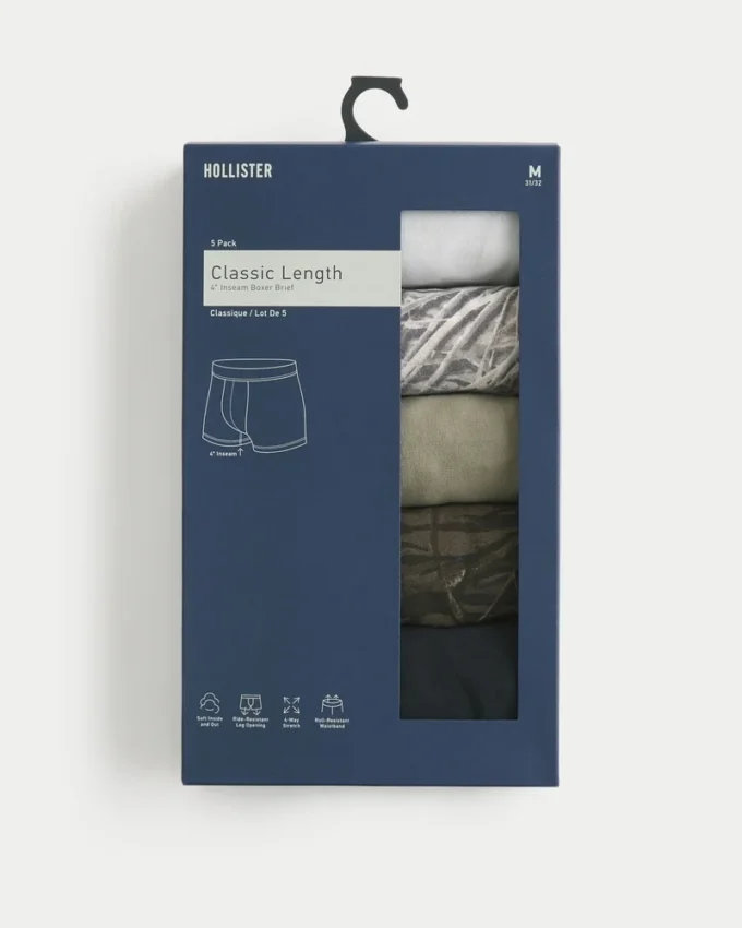 Paquete de 5 calzoncillos bóxer de longitud clásica