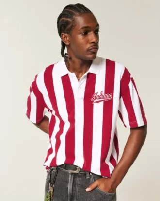 Polo con estampado cuadrado de los Indiana University Hoosiers.