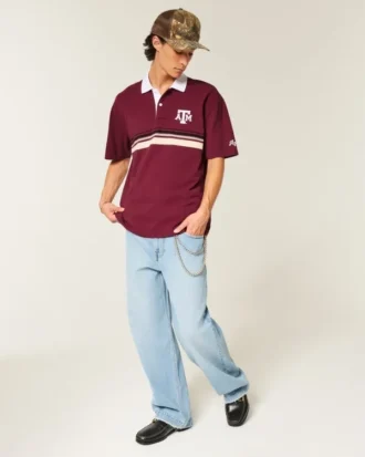 Polo con estampado de la Universidad de Texas A&M
