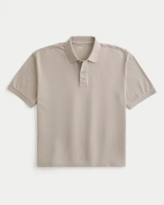 Polo corto lavado de corte cuadrado