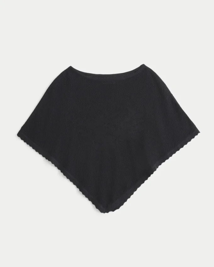 Poncho floral fácil