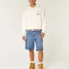 Shorts vaqueros holgados de lavado medio para pintor