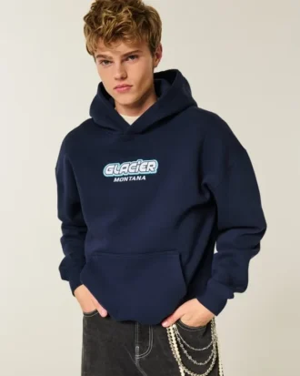 Sudadera con capucha Boxy Glacier Montana Graphic